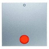 Клавиша с красной линзой и надписью "0" цвет: алюминий, матовый Berker B.1/B.7 Glas