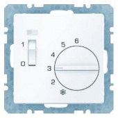 Регулятор температуры помещения с размыкающим контактом, центральной панелью, одноклавишным выключат