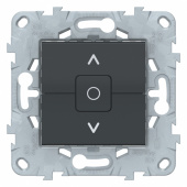 SE Unica New Антрацит Выключатель для жалюзи, 2-клавишный, с фиксацией, сх. 4