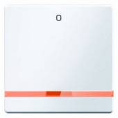 Клавиша с оранжевой линзой и оттиском "0", Q.1/Q.3, цвет: полярная белизна, с эффектом бархата