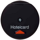 Hакладка карточного выключателя для гостиниц с оттиском и красной линзой цвет: черный