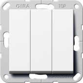Gira Выключатель 3-клавишный глянцевый белый