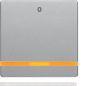 Клавиша с оранжевой линзой и оттиском «0», Q.1/Q.3, цвет: алюминиевый, с эффектом бархата