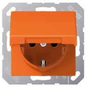 Штепсельная розетка SCHUKO 16A 250V~ с крышкой и защитой от детей; оранжевая