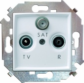 Розетка R-TV-SAT одиночная, винтовой зажим, белый