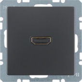 Розетка HDMI Q.1/Q.3, цвет: антрацитовый, с эффектом бархата
