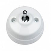 DIMBLER Кнопка (тумблерная)10A-250V, белый/хром
