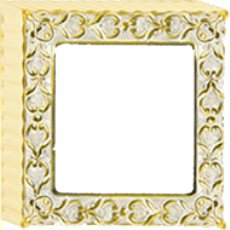 FD01521OP Рамка на 1 пост. (суппорт и кабельный ввод), цвет gold white patina