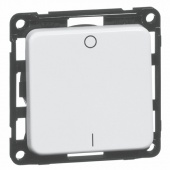 Compacta, Выключатель 1 кл 2-полюсный, в комплекте с накладкой, белый