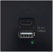 Donel USB зарядное устройство, 4.2A , Type A + C, 2 мод., черн. (45х45мм)