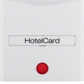 Hакладка карточного выключателя для гостиниц с оттиском и красной линзой цвет: полярная белизна, с б