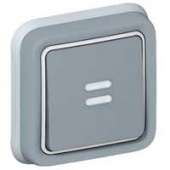 Legrand Plexo Серый Выключатель 1-клавишный с/п кнопочный(НО+НЗ- контакт)встраиваемый,в сборе IP55