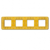 FD01374OB Рамка на 4 поста, гор/верт, цвет bright gold