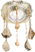 FD1008ROPLE1 Kруглый точечный светильник из латуни,с кристаллами Swarovski, золото с белой патиной