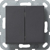 Gira S-55 Антрацит Переключатель 2-клавишный нажимной (клавиши с самовозвратом)