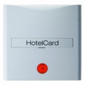 Hакладка карточного выключателя для гостиниц с оттиском и красной линзой цвет: полярная белизна, мат