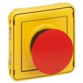Legrand Plexo Мех Кнопка экстренного откл. 1Н.З. контакт (желтая лиц. панель, красная кнопка)
