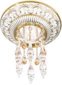 FD1020ROPLE2  Круглый точечный светильник из латуни ,с кристаллами Swarovski, золото с белой патиной