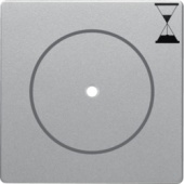 Центральная панель с нажимной кнопкой для механизма реле времени, Q.1/Q.3, цвет: алюминиевый, с эффе