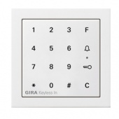 GIRA Цифровой кодовый замок Keyless In F100 белый глянец