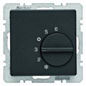 Регулятор температуры помещения с переключающим контактом и центральной панелью, Q.1/Q.3, цвет: антр