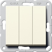 Gira S-55 Крем глянц Выключатель 3-клавишный кнопочный с винт. клеммами
