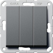 Gira S-55 Антрацит Выключатель / Переключатель 3-клавишный