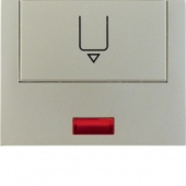 Hакладка карточного выключателя для гостиниц с оттиском и красной линзой цвет: стальной, лак Berker 