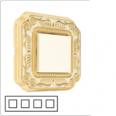 FD01364OP Рамка на 4 поста, гор/верт, цвет gold white patina