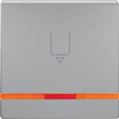 Hакладка карточного выключателя для гостиниц с оттиском и оранжевой линзой, Q.1/Q.3, цвет: алюминиев