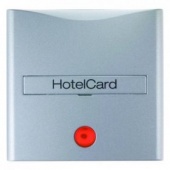 Hакладка карточного выключателя для гостиниц с оттиском и красной линзой цвет: алюминий, матовый Ber